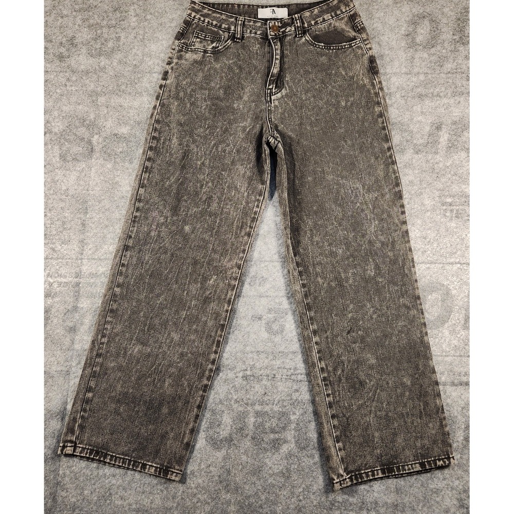 Flying Angle Jeans Womens 30x28 Black Regular Fit Wide Leg Stretch